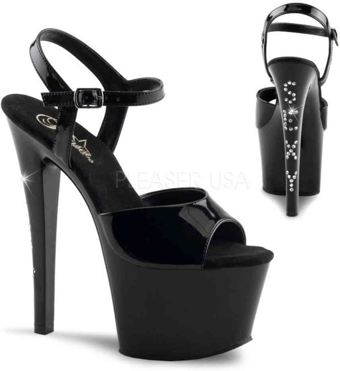 EU 35 = US 5 | SKY-309SEXY | 7 Heel, 2 3/4 PF Ankle Strap Sandal